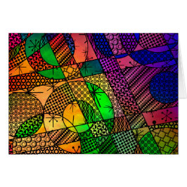 Färgrik abstrakt med strukturer & mönster hälsningskort