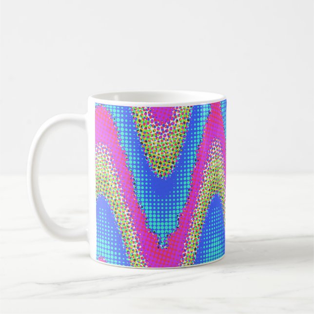 Färgrik Abstrakt Mönster 1 Kaffemugg (Vänster)