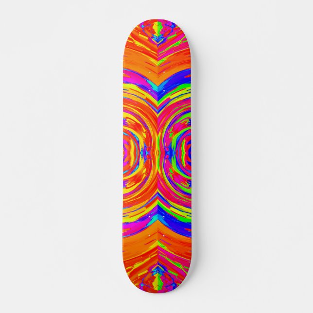 Färgrik Abstrakt Mönster Mini Skateboard Bräda 18,5 Cm (Framsida)