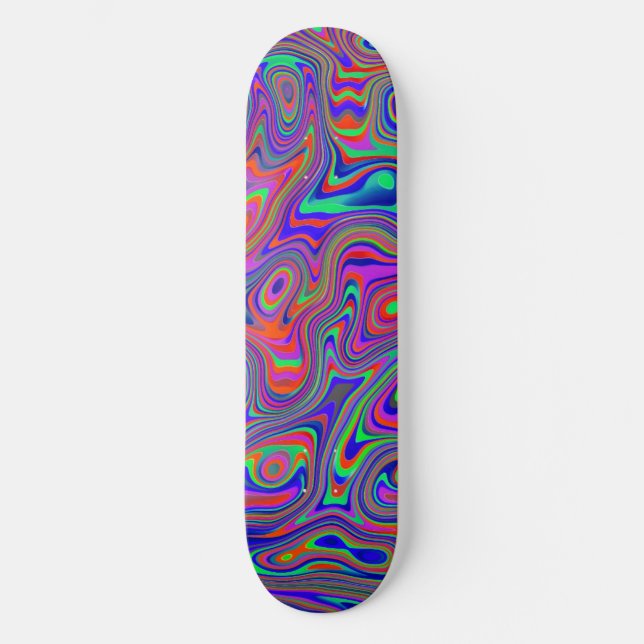 Färgrik Abstrakt Mönster Mini Skateboard Bräda 18,5 Cm (Framsida)