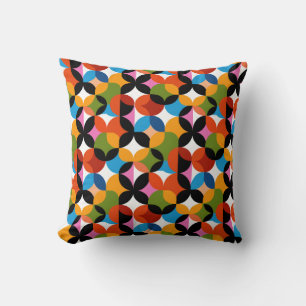 Färgrik Abstrakt Mönster RETRO Mid Century Modern Kudde