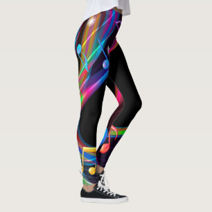 Färgrik abstrakt musik noter leggings