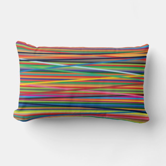 Färgrik abstrakt randdesign lumbarkudde (Framsida)