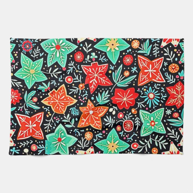 Färgrik Abstrakt Semestergrafik Kökshandduk (Horisontell)