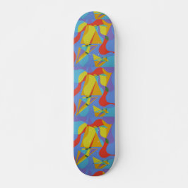 Färgrik Abstrakt Skateboarddäck Konst Mini Skateboard Bräda 18,5 Cm