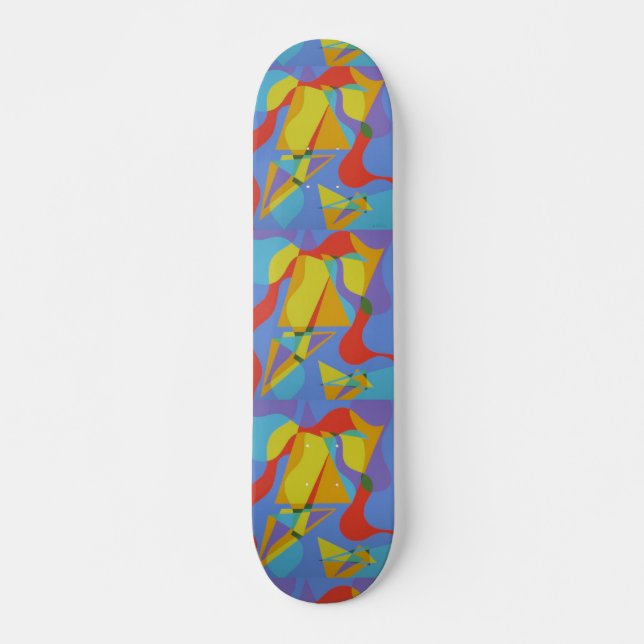 Färgrik Abstrakt Skateboarddäck Konst Mini Skateboard Bräda 18,5 Cm (Framsida)