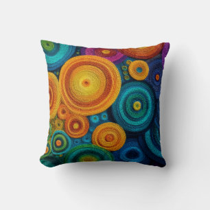 Färgrik Abstrakt Spiral Mönster Geometrisk Virvel Kudde