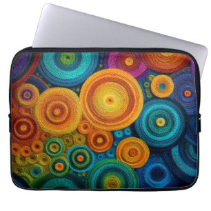 Färgrik Abstrakt Spiral Mönster Geometrisk Virvel Laptop Fodral