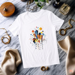 Färgrik Abstrakt Stad T-Shirt | Livlig Urban Konst
