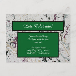 Färgrik abstrakt stänkande målning vykort