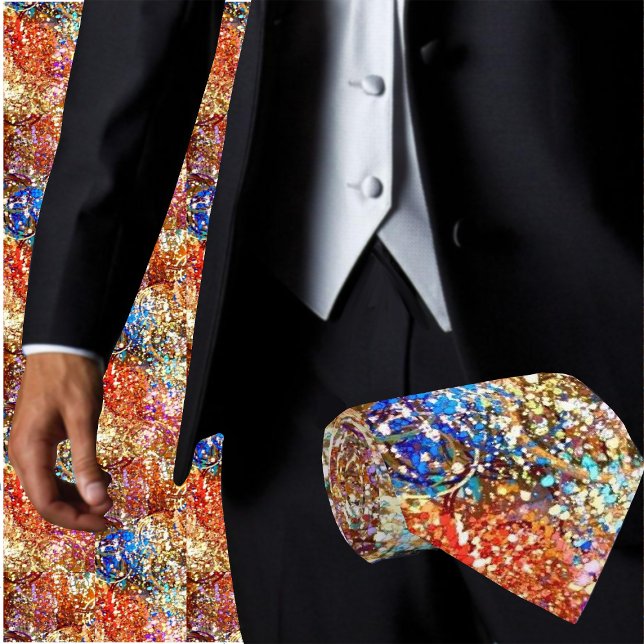 Färgrik Abstrakt Trendig Konstnärlig Modern Slips (Whether you are heading to a wedding or the office, our abstract men's fashion necktie style is cool)