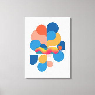 Färgrik Abstrakt Väggkonst, Modern Geometrisk Kons Canvastryck