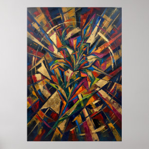 Färgrik Abstrakt Växtaffisch Poster