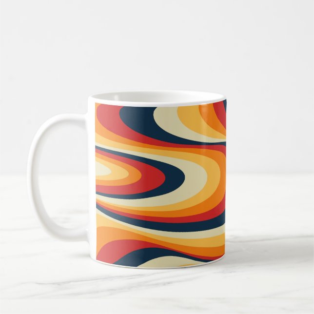 Färgrik abstrakt virveldesign kaffemugg (Vänster)