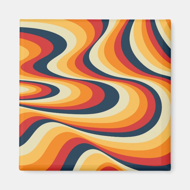 Färgrik abstrakt virveldesign magnet (Framsidan)