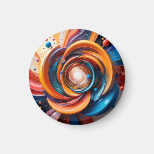Färgrik Abstrakt Virvlande Design Magnet
