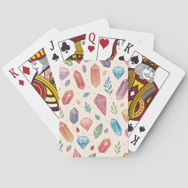 Färgrik Ädelstensmönster (2) Casinokort (Baksidan)