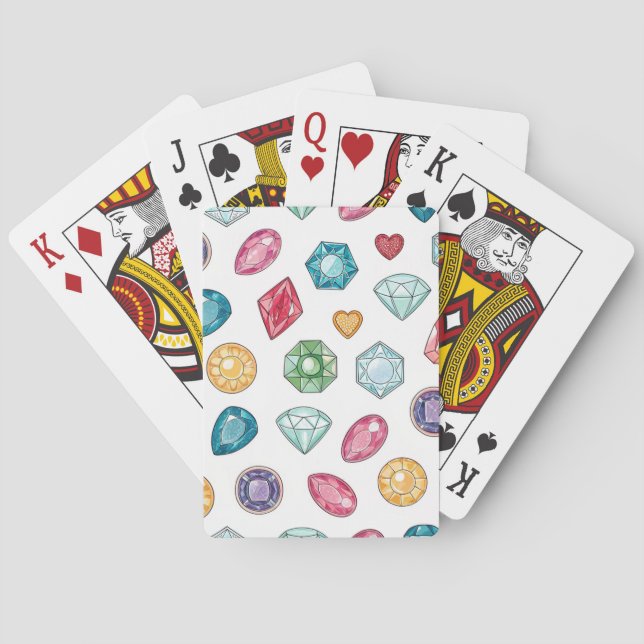 Färgrik Ädelstensmönster (3) Casinokort (Baksidan)