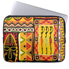 Färgrik afrikansk mönstertryckCollage Laptop Sleeve