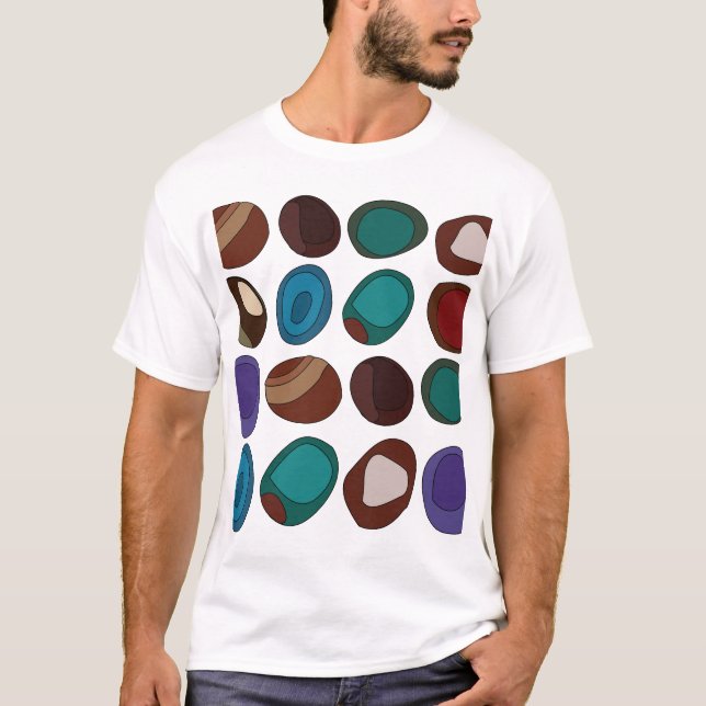 Färgrik Agatsten Kristallläkare T Shirt (Framsida)