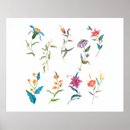 Färgrik akvarell blomma II Poster