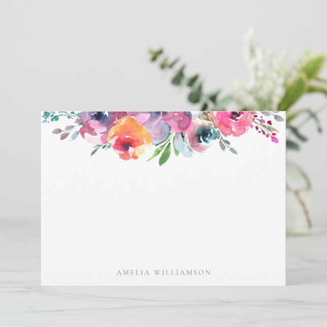 Färgrik akvarell Blommig Bröllopsdusch  Tack Kort (Stående Fram)