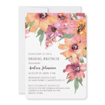 Färgrik akvarell blomsterträdgård bröllopsbrunch