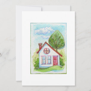 Färgrik akvarell Hus