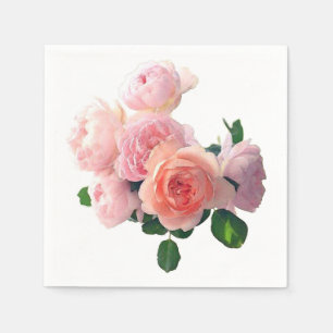 Färgrik akvarell Rosa Rosor Mall Elegant Pappersservett