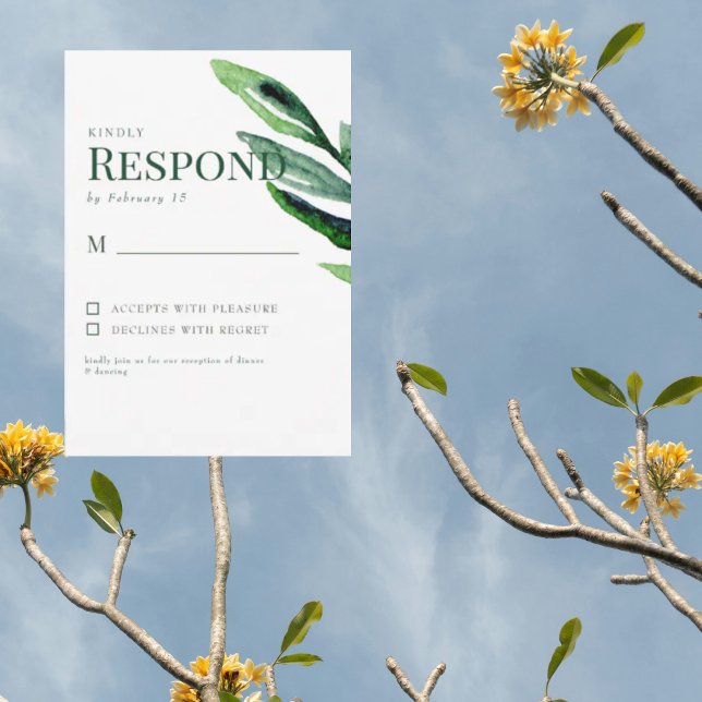 Färgrik akvarell stam bröllop RSVP OSA Kort (Skapare uppladdad)
