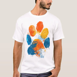 Färgrik akvarell tryck av tass för djurälskare hun t shirt