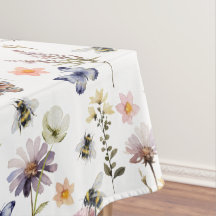Färgrik akvarell vildblomma fjäril & bin