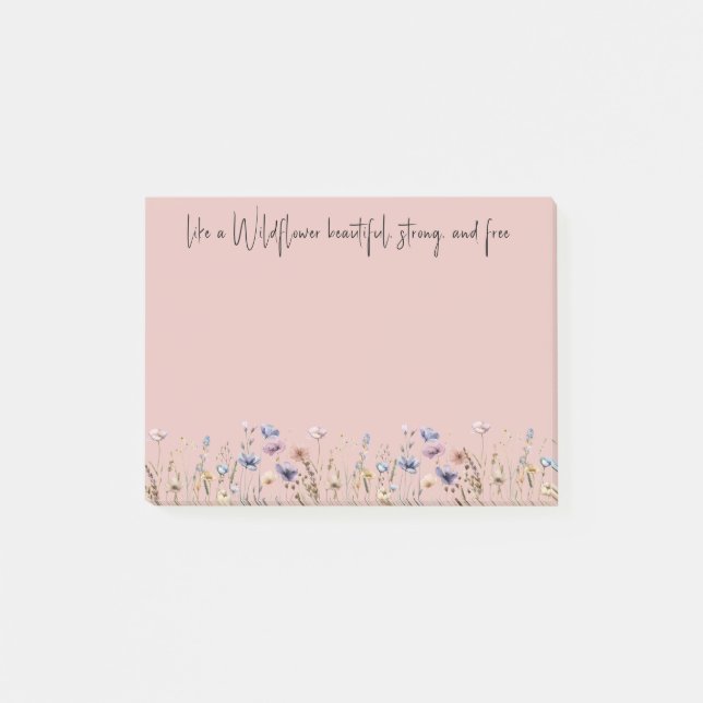 Färgrik akvarell vildblomma post-it block (Framsida)