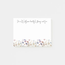 Färgrik akvarell vildblomma post-it block