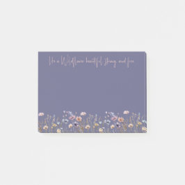 Färgrik akvarell vildblomma post-it block