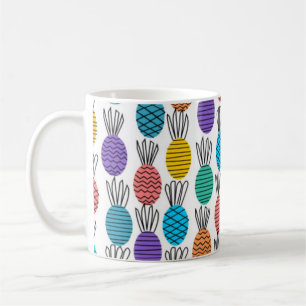 Färgrik ananasklottermugg kaffemugg