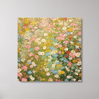 Färgrik äng med vilda blommor 2 canvastryck