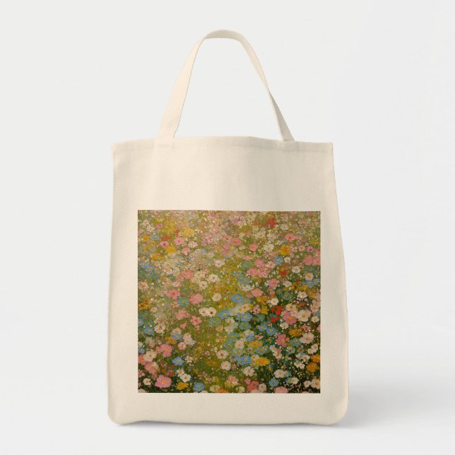 Färgrik äng med vilda blommor 2 tygkasse (Framsidan)