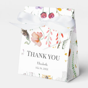 Färgrik äng med vilda blommor Bröllopsdusch Tack-k Presentaskar