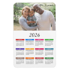 Färgrik Anpassad 2026 Foto Kalender Magnet