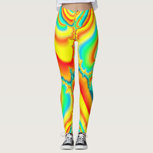 Färgrik anpassningsbar för Psychedelic fractal Leggings