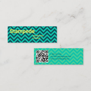 Färgrik Aqua Grön Gul Chevron Mönster Mini Visitkort