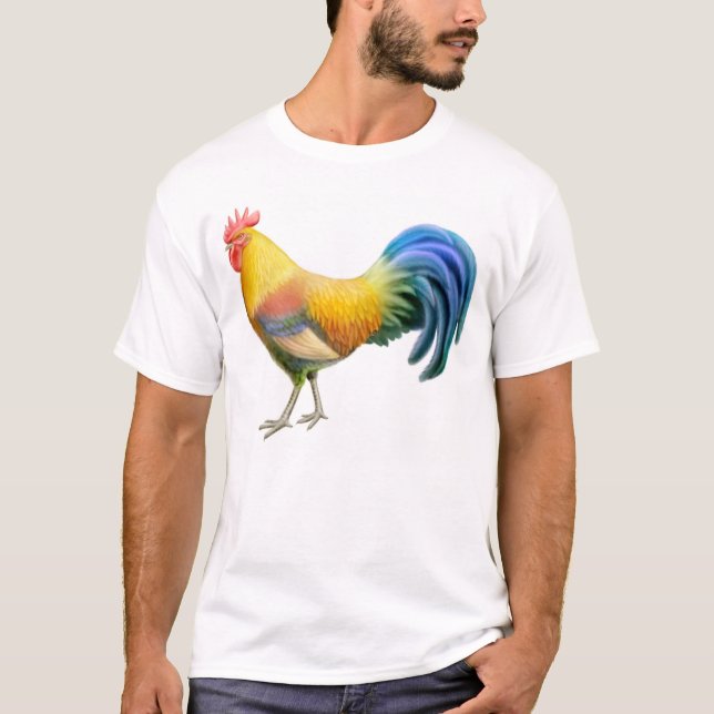 Färgrik Ardenner tuppT-tröja T-shirt (Framsida)