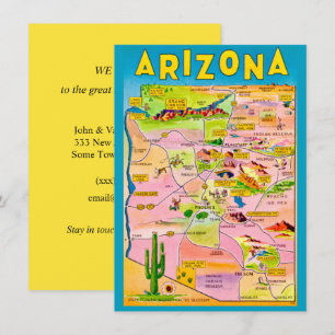 Färgrik Arizona Kartor Flytt Tillkännagivande