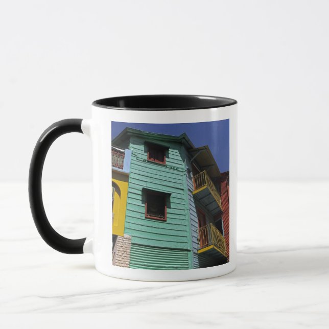 Färgrik arkitektur i La Boca-stadsdelen Mugg (Vänster)