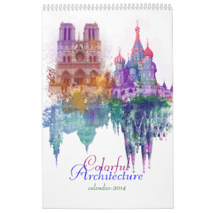Färgrik arkitektur kalender