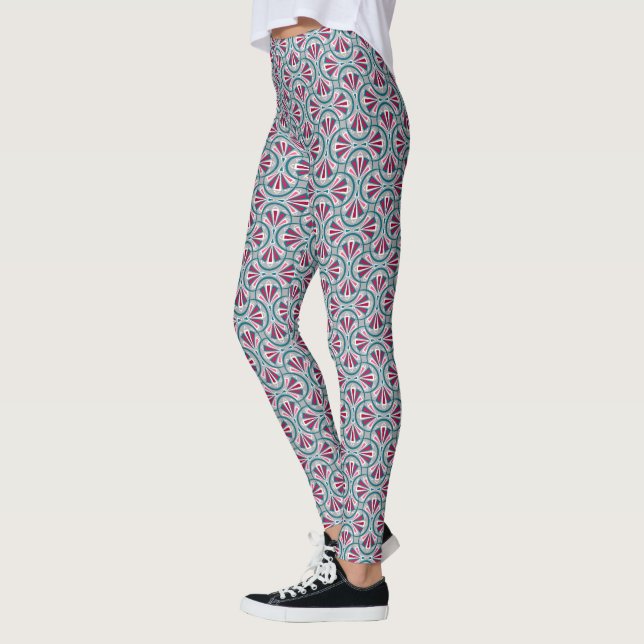 Färgrik art deco-mönster. leggings (Vänster)