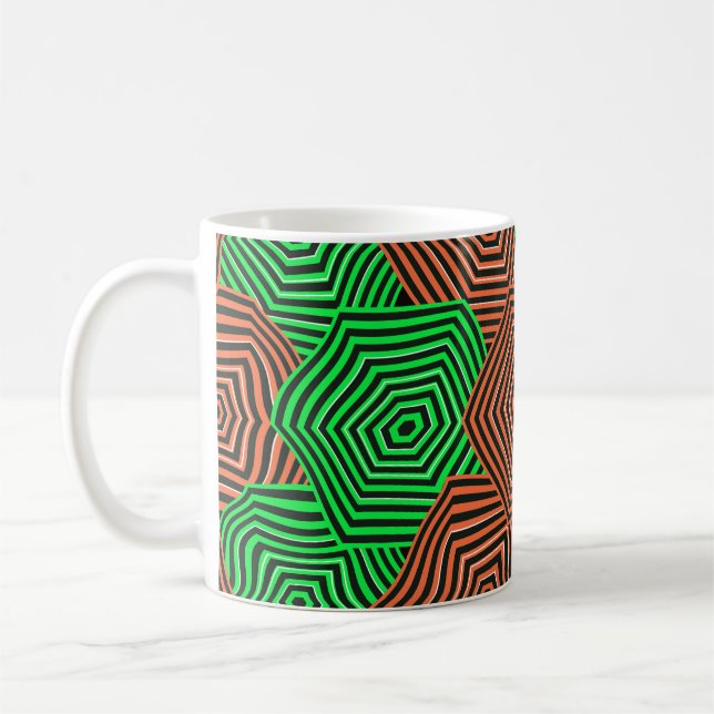 Färgrik Art Nouveau-mönster  Kaffemugg (Vänster)