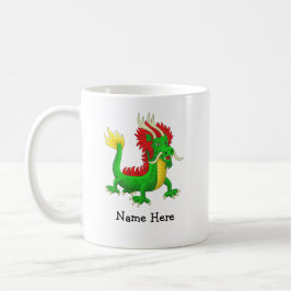 Färgrik asiatisk drake kaffemugg