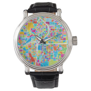 Färgrik Atlanta karta Armbandsur
